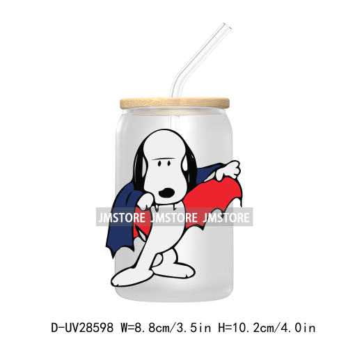 Cute Halloween Cartoon Dog UV DTF Transfer Stickers Decals For Libbey Cold Cups Mugs Tumbler Waterproof Craft Pumpkin Season Boo