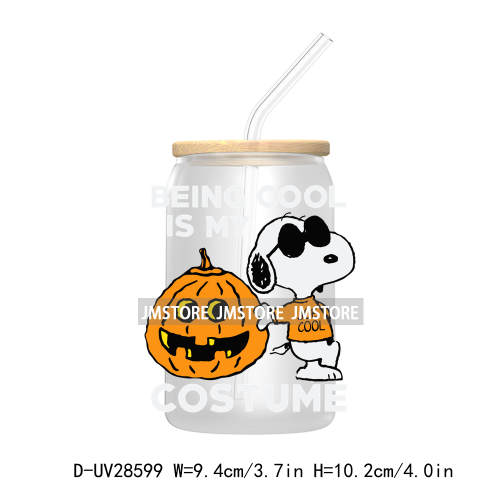 Cute Halloween Cartoon Dog UV DTF Transfer Stickers Decals For Libbey Cold Cups Mugs Tumbler Waterproof Craft Pumpkin Season Boo