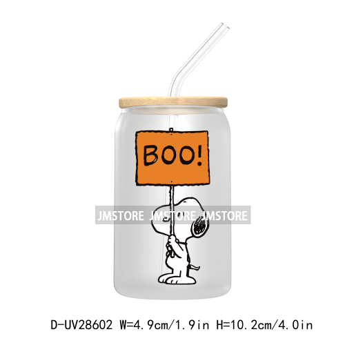 Cute Halloween Cartoon Dog UV DTF Transfer Stickers Decals For Libbey Cold Cups Mugs Tumbler Waterproof Craft Pumpkin Season Boo