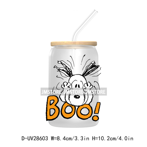 Cute Halloween Cartoon Dog UV DTF Transfer Stickers Decals For Libbey Cold Cups Mugs Tumbler Waterproof Craft Pumpkin Season Boo