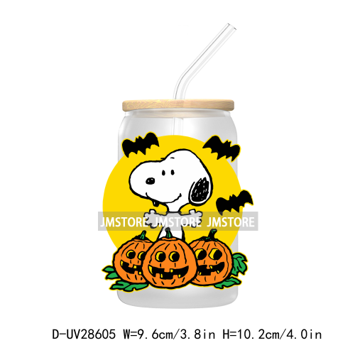 Cute Halloween Cartoon Dog UV DTF Transfer Stickers Decals For Libbey Cold Cups Mugs Tumbler Waterproof Craft Pumpkin Season Boo