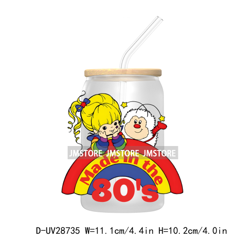 Made In The 80's Retro Character Cartoon Friends UV DTF Transfer Stickers Decals For Libbey Cold Cup Mug Tumbler Strawberry Girl