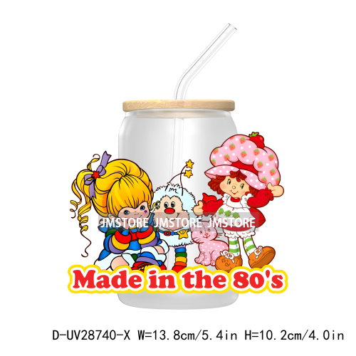 Made In The 80's Retro Character Cartoon Friends UV DTF Transfer Stickers Decals For Libbey Cold Cup Mug Tumbler Strawberry Girl