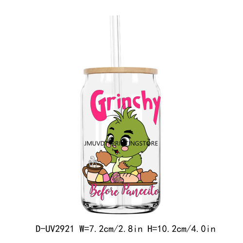 Christmas Cute Baby Grinch UV DTF Transfers Stickers Decals For Libbey Cold Cups Mugs Tumbler Waterproof DIY Craft