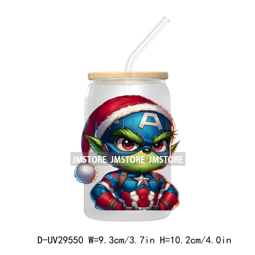 In My Green Guy Era Christmas Character UV DTF Transfer Stickers Decals For Libbey Cold Cup Mug Tumbler Mean Leopard Girl Boujee