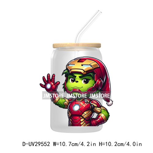 In My Green Guy Era Christmas Character UV DTF Transfer Stickers Decals For Libbey Cold Cup Mug Tumbler Mean Leopard Girl Boujee