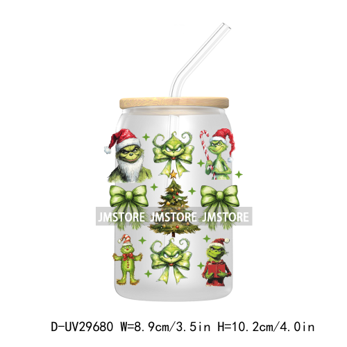 In My Green Guy Era Christmas Character UV DTF Transfer Stickers Decals For Libbey Cold Cup Mug Tumbler Mean Leopard Girl Boujee