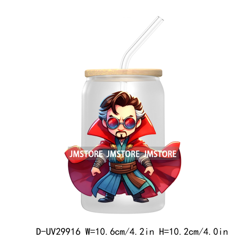 Chibi Super Hero Cartoon Movies Characters UV DTF Transfer Stickers Decals For Libbey Cold Cups Mugs Tumbler High Quality Labels