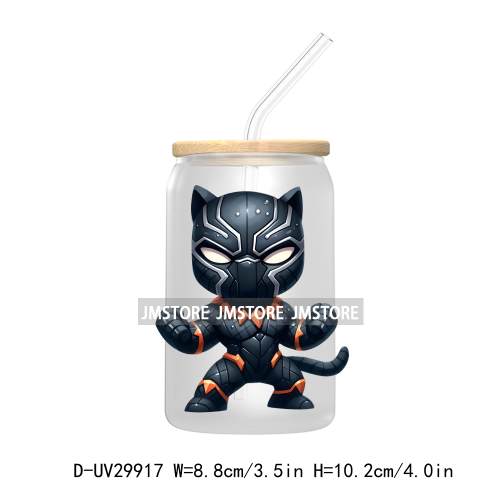 Chibi Super Hero Cartoon Movies Characters UV DTF Transfer Stickers Decals For Libbey Cold Cups Mugs Tumbler High Quality Labels