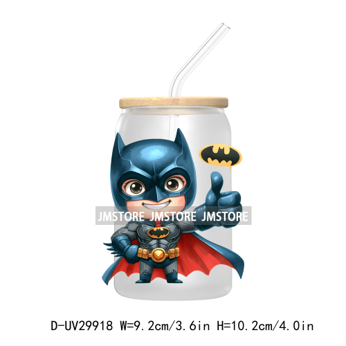 Chibi Super Hero Cartoon Movies Characters UV DTF Transfer Stickers Decals For Libbey Cold Cups Mugs Tumbler High Quality Labels