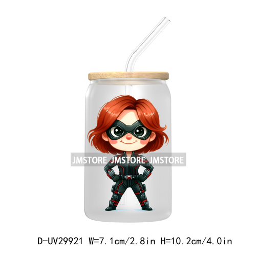 Chibi Super Hero Cartoon Movies Characters UV DTF Transfer Stickers Decals For Libbey Cold Cups Mugs Tumbler High Quality Labels