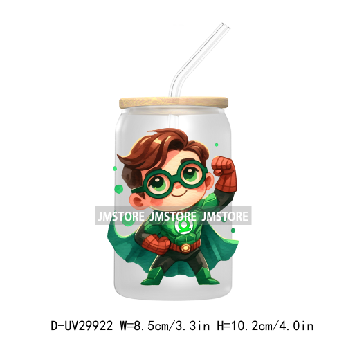 Chibi Super Hero Cartoon Movies Characters UV DTF Transfer Stickers Decals For Libbey Cold Cups Mugs Tumbler High Quality Labels