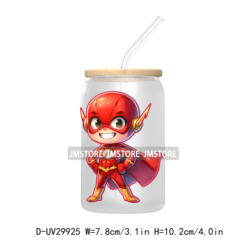 Chibi Super Hero Cartoon Movies Characters UV DTF Transfer Stickers Decals For Libbey Cold Cups Mugs Tumbler High Quality Labels