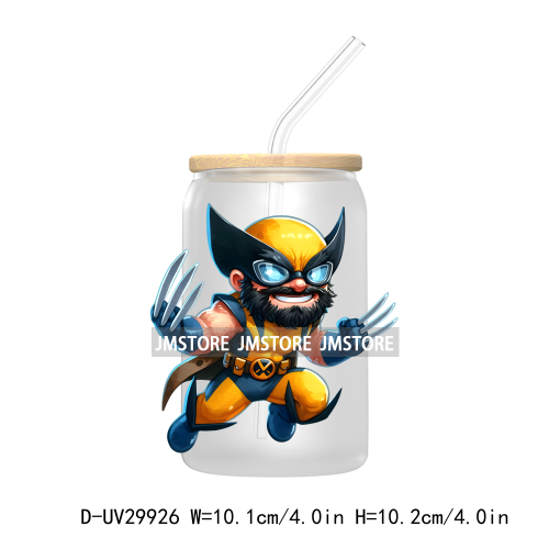 Chibi Super Hero Cartoon Movies Characters UV DTF Transfer Stickers Decals For Libbey Cold Cups Mugs Tumbler High Quality Labels