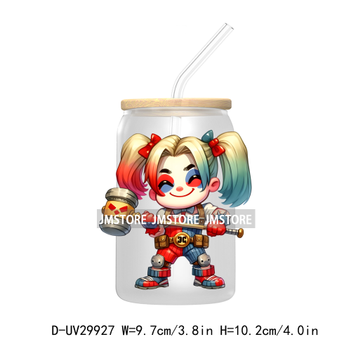 Chibi Super Hero Cartoon Movies Characters UV DTF Transfer Stickers Decals For Libbey Cold Cups Mugs Tumbler High Quality Labels