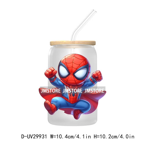 Chibi Super Hero Cartoon Movies Characters UV DTF Transfer Stickers Decals For Libbey Cold Cups Mugs Tumbler High Quality Labels