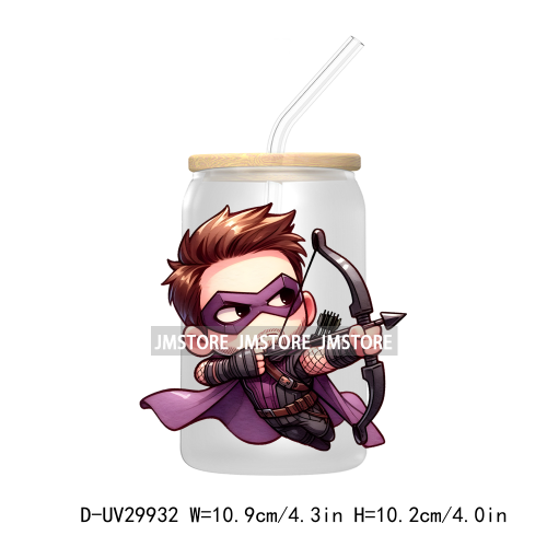 Chibi Super Hero Cartoon Movies Characters UV DTF Transfer Stickers Decals For Libbey Cold Cups Mugs Tumbler High Quality Labels