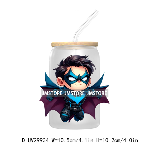 Chibi Super Hero Cartoon Movies Characters UV DTF Transfer Stickers Decals For Libbey Cold Cups Mugs Tumbler High Quality Labels