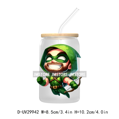 Chibi Super Hero Cartoon Movies Characters UV DTF Transfer Stickers Decals For Libbey Cold Cups Mugs Tumbler High Quality Labels