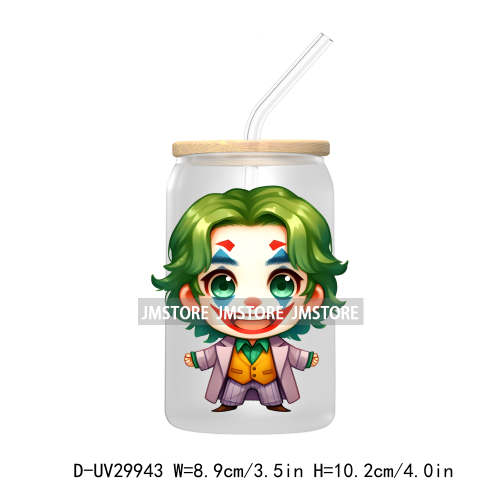 Chibi Super Hero Cartoon Movies Characters UV DTF Transfer Stickers Decals For Libbey Cold Cups Mugs Tumbler High Quality Labels