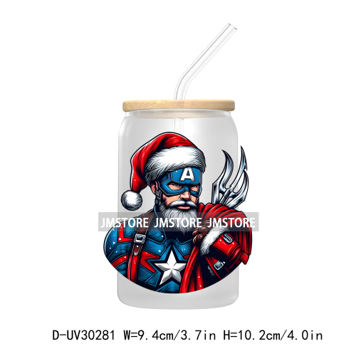 Christmas Squad Hero Cartoon Characters UV DTF Transfer Stickers Decals For Libbey Cold Cups Mugs Tumbler Holiday Movies Friends