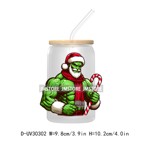 Christmas Squad Hero Cartoon Characters UV DTF Transfer Stickers Decals For Libbey Cold Cups Mugs Tumbler Holiday Movies Friends