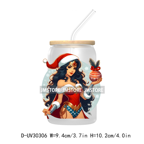 Christmas Squad Hero Cartoon Characters UV DTF Transfer Stickers Decals For Libbey Cold Cups Mugs Tumbler Holiday Movies Friends