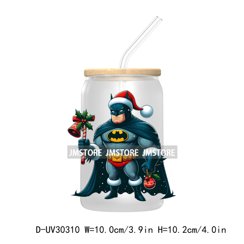 Christmas Squad Hero Cartoon Characters UV DTF Transfer Stickers Decals For Libbey Cold Cups Mugs Tumbler Holiday Movies Friends