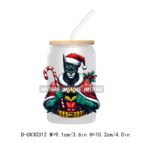 Christmas Squad Hero Cartoon Characters UV DTF Transfer Stickers Decals For Libbey Cold Cups Mugs Tumbler Holiday Movies Friends