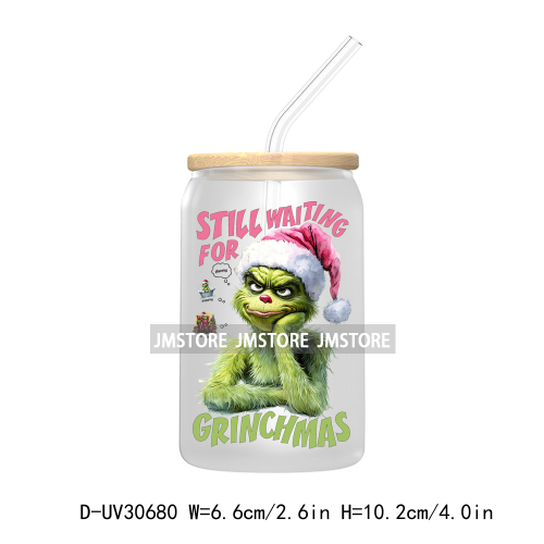 In My Green Guy Era Christmas Character UV DTF Transfer Stickers Decals For Libbey Cold Cup Mug Tumbler Mean Leopard Girl Boujee