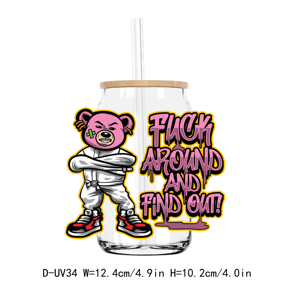 Famous Hustle Teddy Bear Dolls Cash UV DTF Sticker Decals