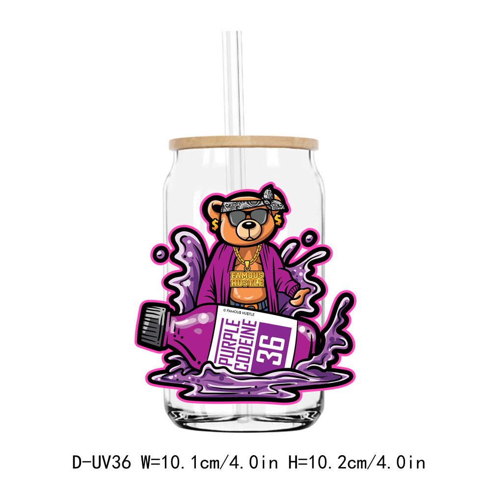 Misfit Hustle Teddy Bear UV DTF Sticker Decals