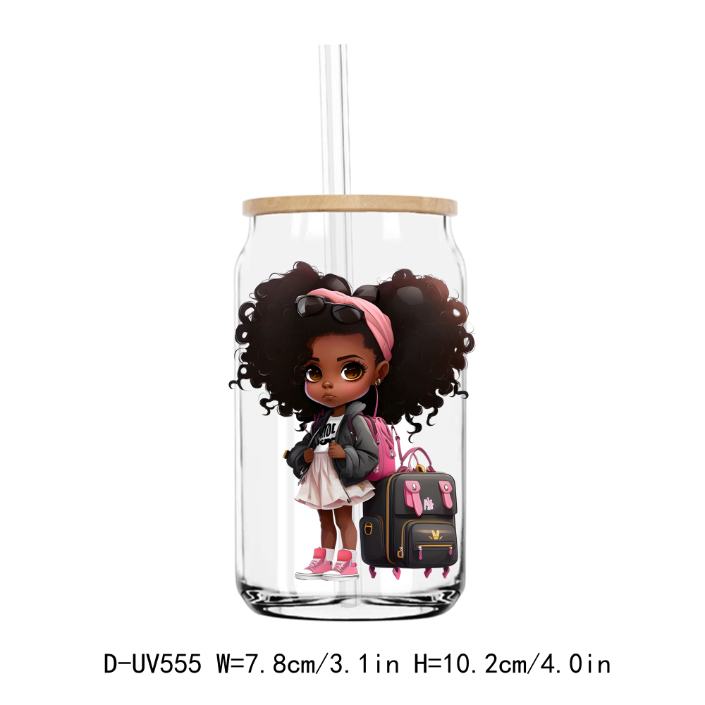 Travel Afro Girl 16OZ UV DTF Sticker Decals