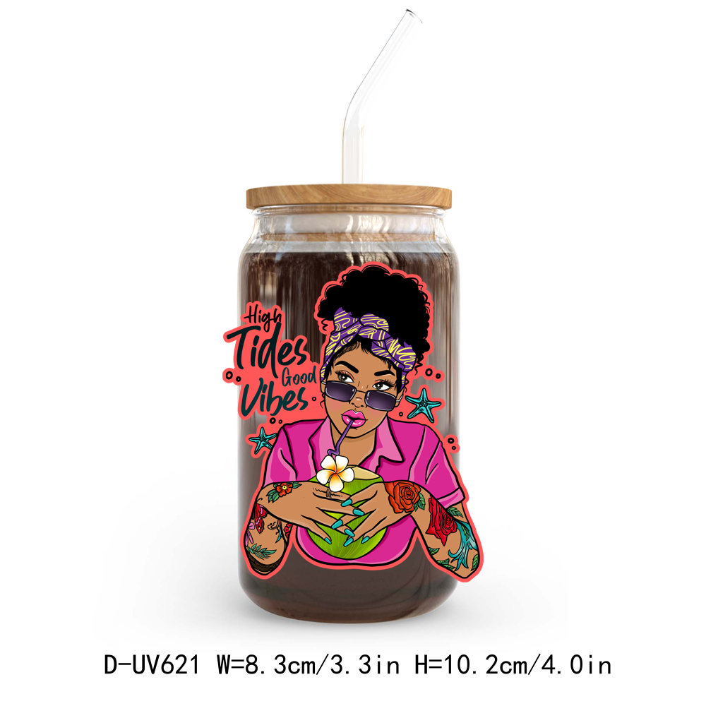 Afro Messy Girl UV DTF Sticker Decals