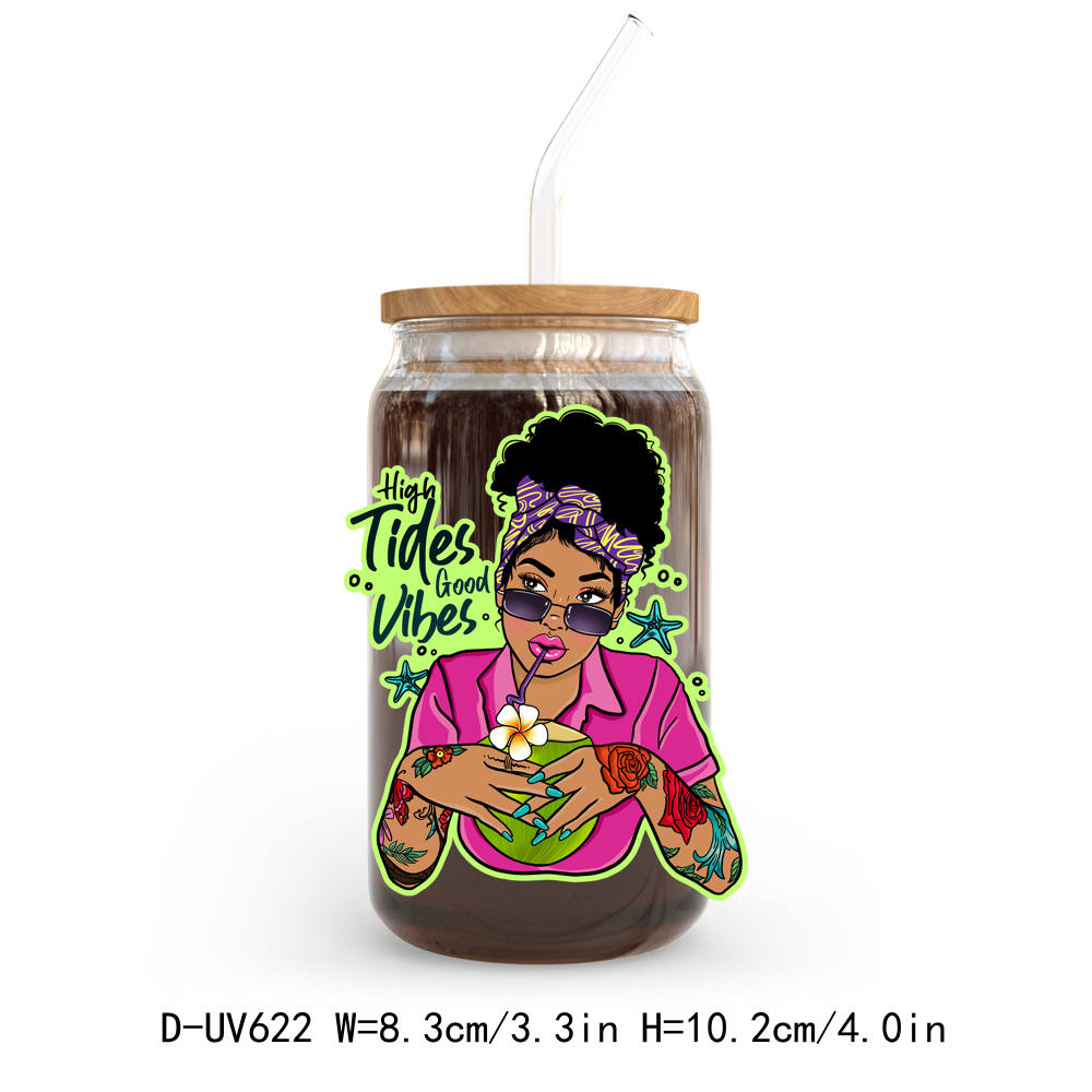 Afro Messy Girl UV DTF Sticker Decals