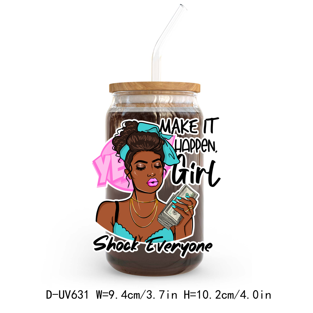 Afro Messy Girl UV DTF Sticker Decals