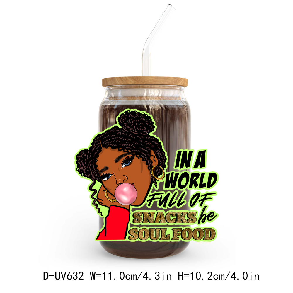 Afro Messy Girl UV DTF Sticker Decals