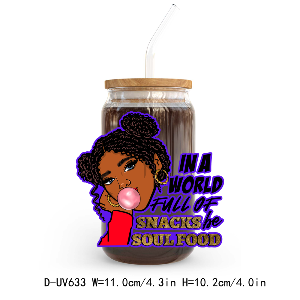 Afro Messy Girl UV DTF Sticker Decals