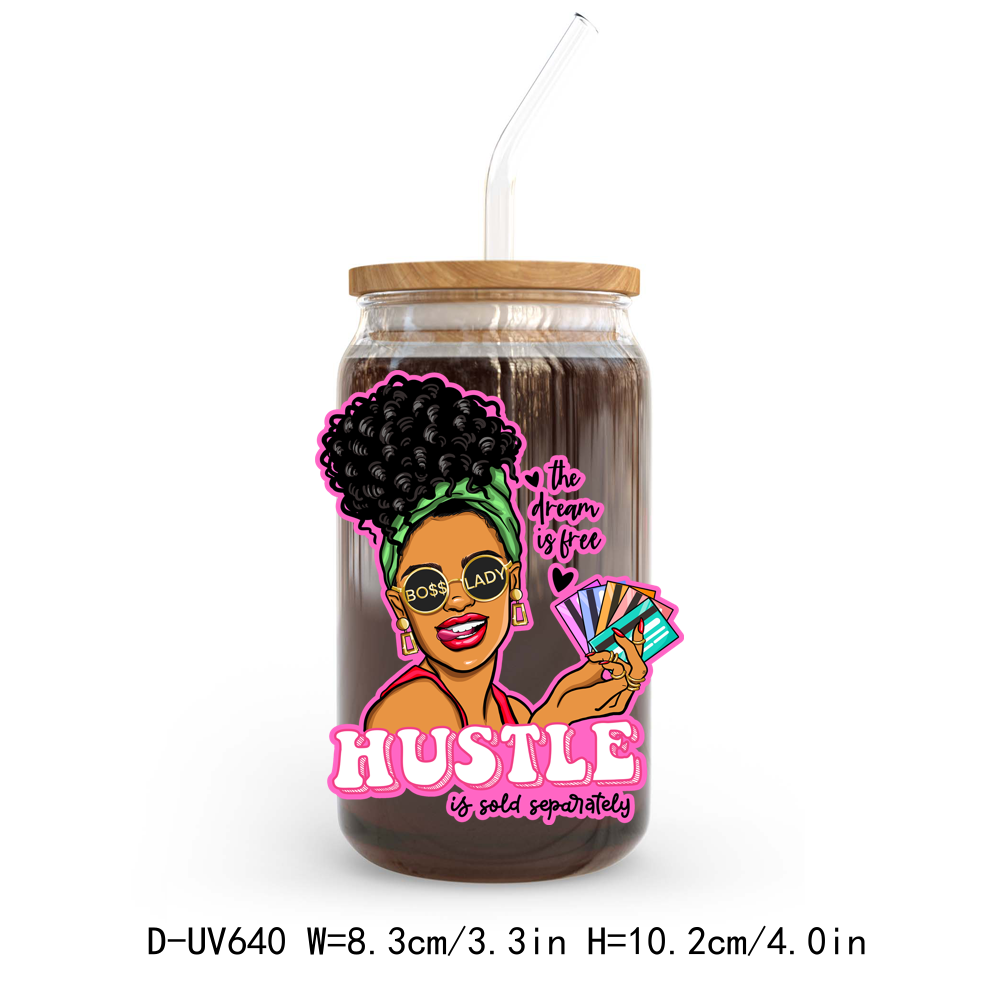Cool Afro Girl Woman Lady UV DTF Sticker Decals