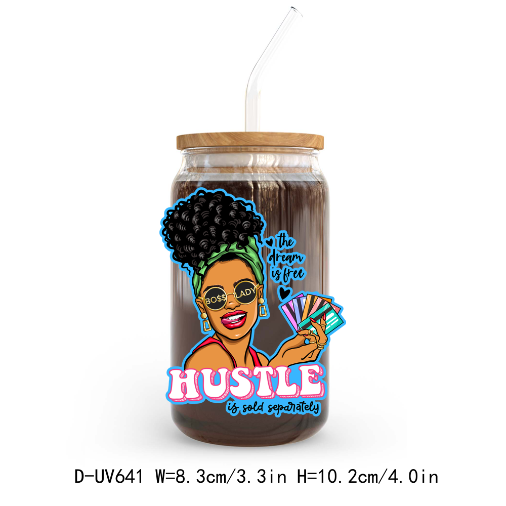 Cool Afro Girl Woman Lady UV DTF Sticker Decals