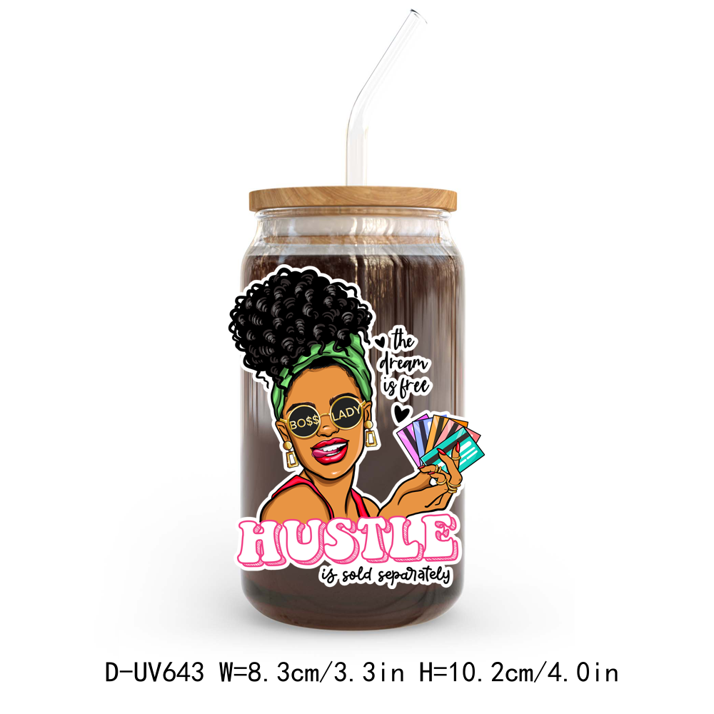 Melanin Afro Girl Woman UV DTF Sticker Decals