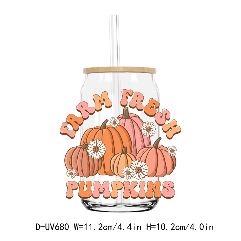 Autumn Pumpkin 16OZ UV DTF Sticker Decals