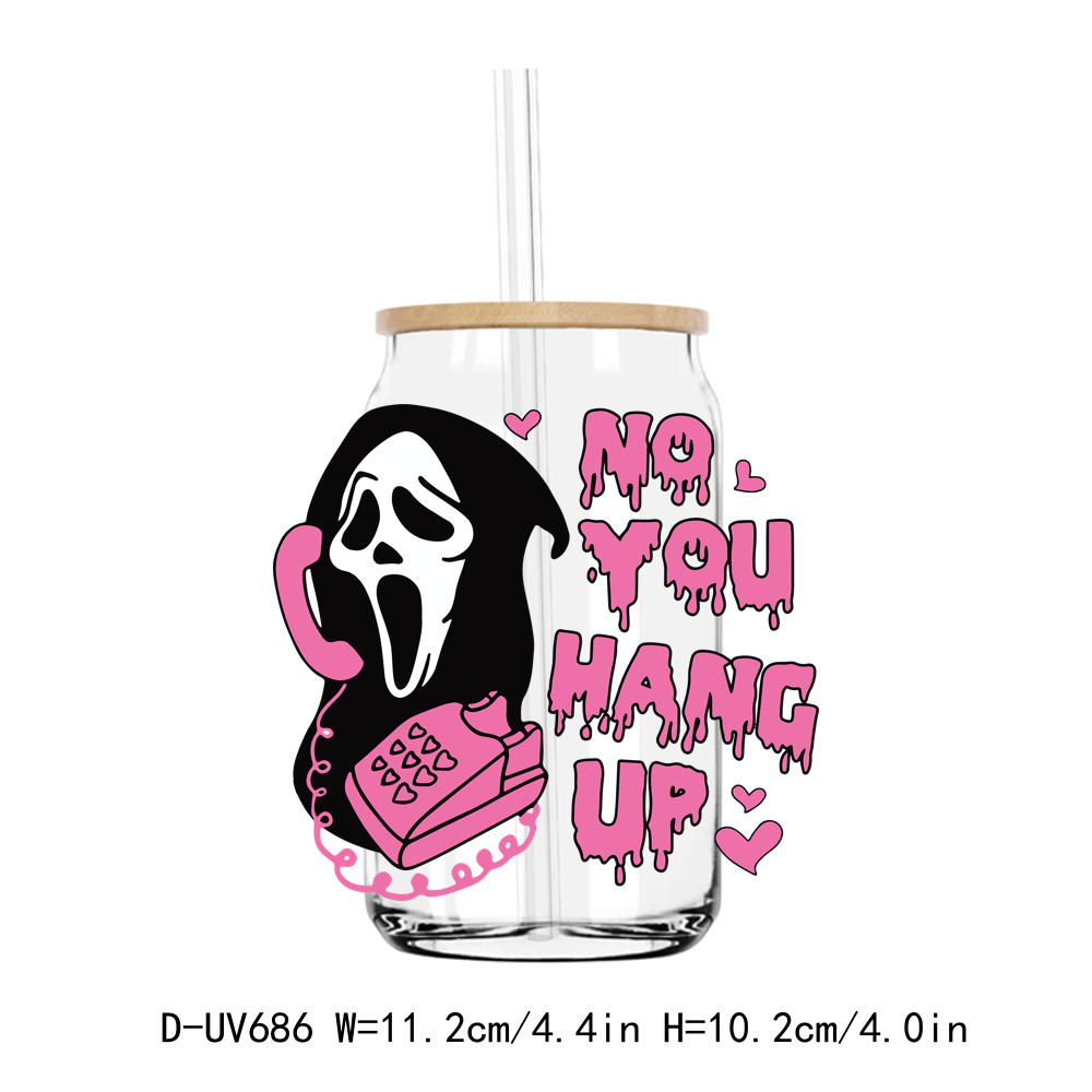 Halloween Scream Ghost Face 16OZ UV DTF Sticker Decals