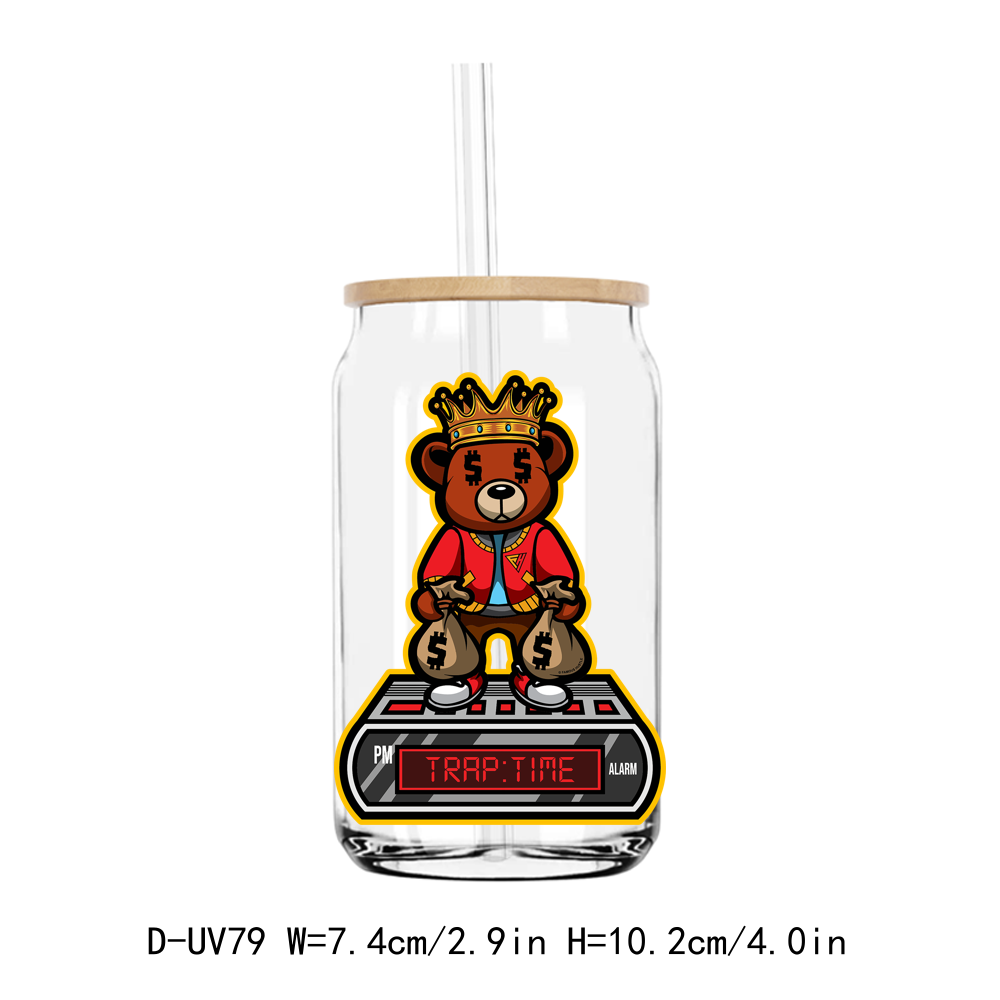 Focus On The Hustle Heartless Teddy Bear UV DTF Sticker Decals