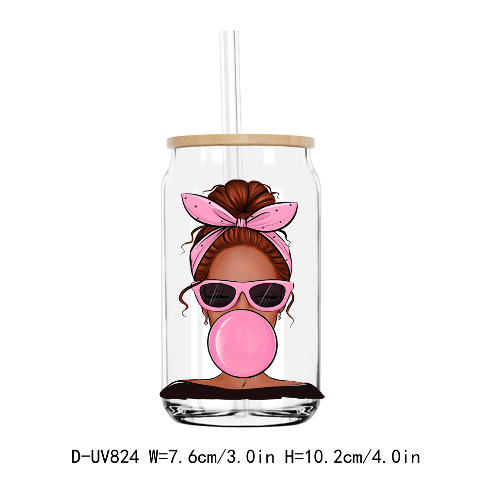 Fashion Girl Coffee Lover UV DTF Sticker Decals