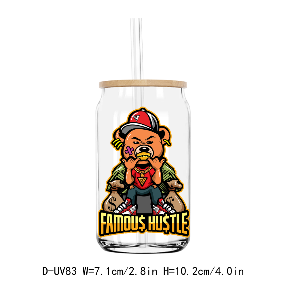 Focus On The Hustle Heartless Teddy Bear UV DTF Sticker Decals