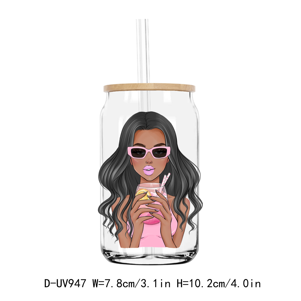 Summer Sunglass Girl Make Money UV DTF Sticker Decals