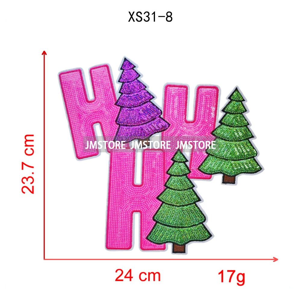 Colorful Tis the Season Coquette Christmas Tree Cheer Cozy Winter Soft Embroidered Chenille Iron on Patches for Clothes Bags