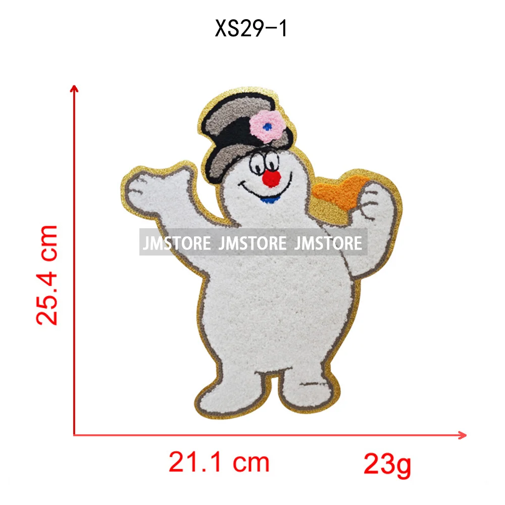 Wholesale Santa Claus Era Winter Christmas Holiday Chenille Heat Press Custom Sequin Iron on Patches for Women Man Clothing