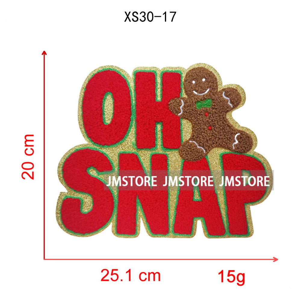 Christmas Tree Bow Reindeer Holly Jolly Merry and Bright Festival Season Chenille Heat Press Sequin Iron on Patches for Hoodies